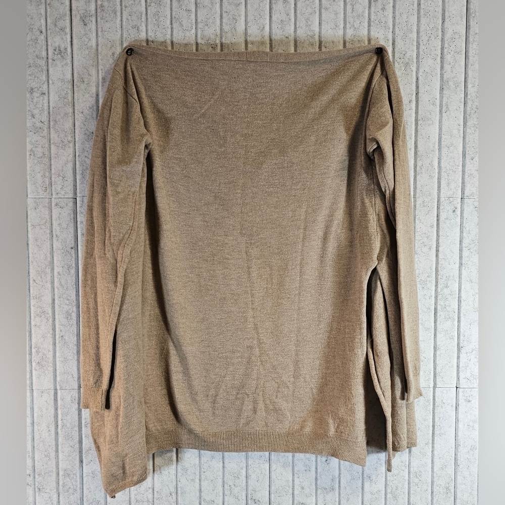 KAOS Made in Italy Women’s Cardigan Sweater Beige Tan Wool Cashmere Small - Picture 3 of 3